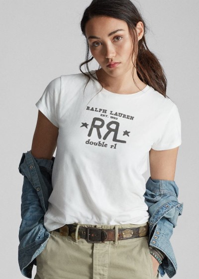 Playeras Ralph Lauren Mujer Blancos - Logo Crewneck - JCSIT4859